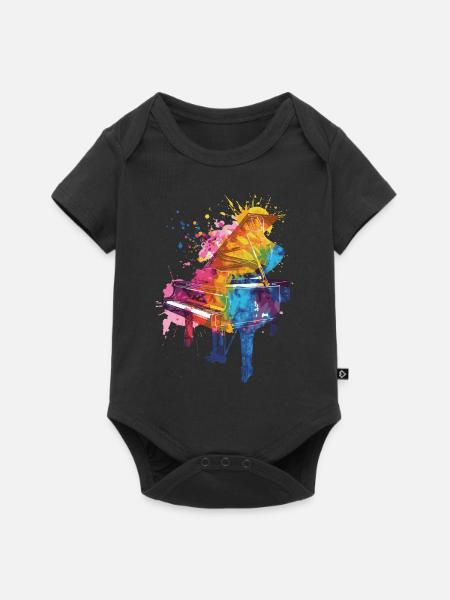 Klavier - Baby Premium Kurzarmbody - Schwarz