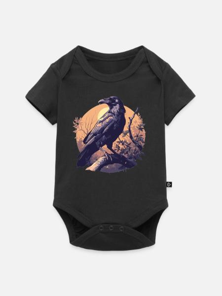 Krähen Krähe - Baby Premium Kurzarmbody - Schwarz