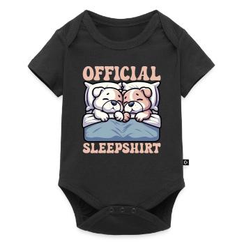 Official Sleeping House Bulldog Lover Lazy - Baby Premium short-sleeve bodysuit - black - Front