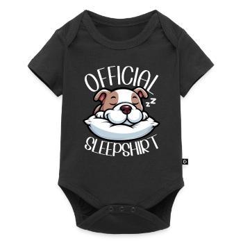Official Sleeping House Bulldog Lover Lazy - Baby Premium short-sleeve bodysuit - black - Front
