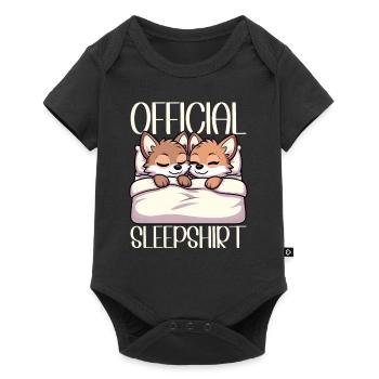 Offizieller Schlafhaus Kojote -Liebhaber Lustig - Baby Premium Kurzarmbody - Schwarz - Vorne