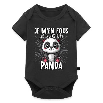 Je m’en fous je suis un panda - sweet panda - Body à manches courtes Premium Bébé - noir - Devant