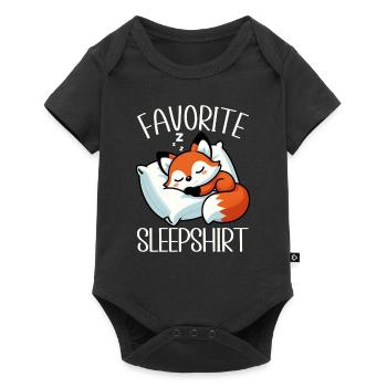 Official Sleeper Fox Cute Funny Lazy - Baby Premium short-sleeve bodysuit - black - Front