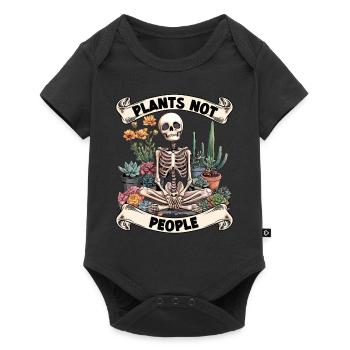 Plant Lovers Skeleton Design Plants not people - Baby Premium short-sleeve bodysuit - black - Front