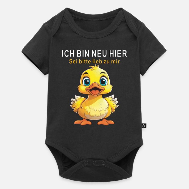 ICH BIN NEU HIER SEI LIEB - Baby Premium Kurzarmbody - Schwarz