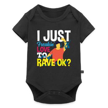 Techno Lover - Ich Liebe Rave So Sehr - Baby Premium Kurzarmbody - Schwarz - Vorne