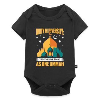 Unity in diversity: Together we stand as one Ummah - Baby Premium short-sleeve bodysuit - black - Front