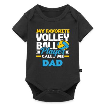 My favorite volleyball player calls me dad - Baby Premium short-sleeve bodysuit - black - Front