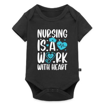 Les soins infirmiers sont un travail avec le cœur - Hospital Nurse Nurs - Body à manches courtes Premium Bébé - noir - Devant