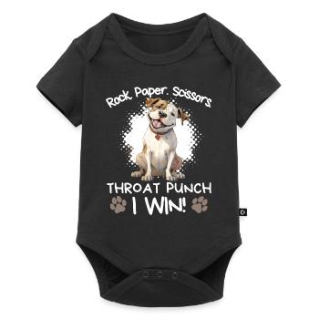 Roche Papier Ciseaux Bouledogue Sarcastique Drôle - Body à manches courtes Premium Bébé - noir - Devant