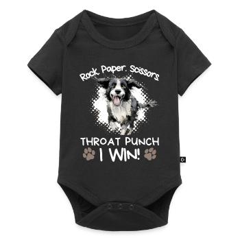 Roche Papier Ciseaux Gorge Punch - Border Collie - Body à manches courtes Premium Bébé - noir - Devant