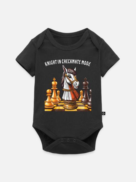 SCHACH KNIGHT IN CHECKMATE MODE - Baby Premium Kurzarmbody - Schwarz