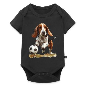 Basset - Baby Premium Kurzarmbody - Schwarz - Vorne
