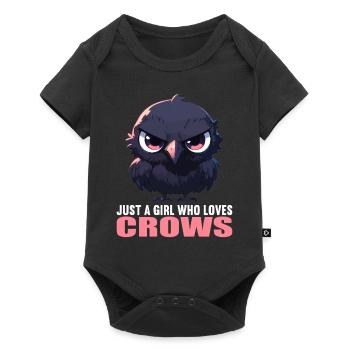 Krähen Krähe - Baby Premium Kurzarmbody - Schwarz - Vorne
