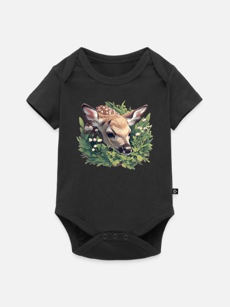 Hirsche Hirsch - Baby Premium Kurzarmbody - Schwarz