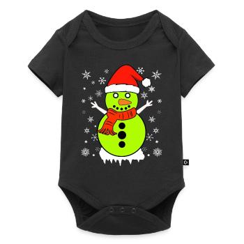 Christmas Hat Snowman Xmas Funny Kickball - Baby Premium short-sleeve bodysuit - black - Front