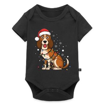 Foxhound Lumières de Noël Noël Chiens Cadeaux - Body à manches courtes Premium Bébé - noir - Devant
