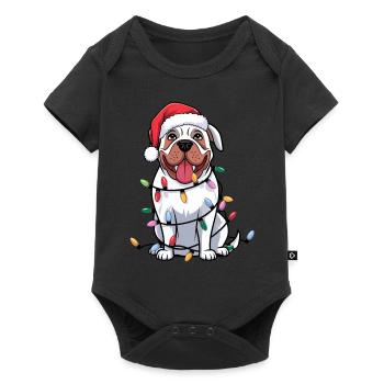 Dogue Argentino Lumières de Noël Noël Chiens Cadeaux - Body à manches courtes Premium Bébé - noir - Devant