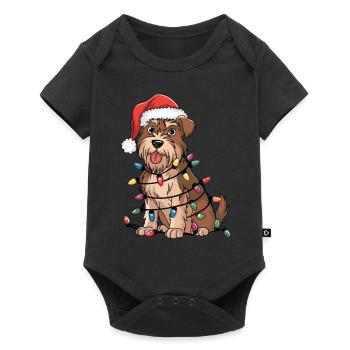 Glen of Imaal Terrier Christmas Lights Xmas Dogs - Baby Premium Kurzarmbody - Schwarz - Vorne