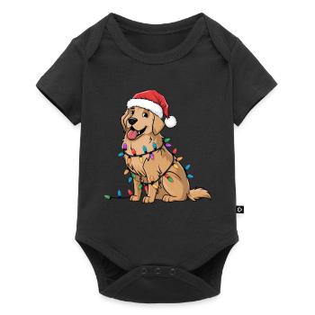 Golden Retriever Christmas Lights Xmas Dogs Gifts - Baby Premium short-sleeve bodysuit - black - Front
