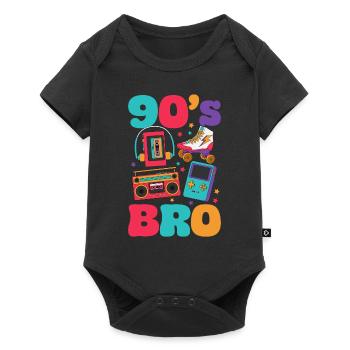 Design rétro des années 90 / 90 - Body à manches courtes Premium Bébé - noir - Devant