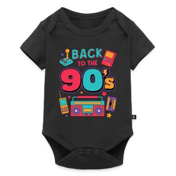 retour aux années 90 / Zurück dans les années 90er, rétro - Body à manches courtes Premium Bébé - noir - Devant