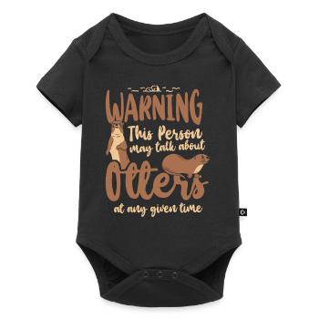 Otter Warning This Person May Talk - Baby Premium short-sleeve bodysuit - black - Front