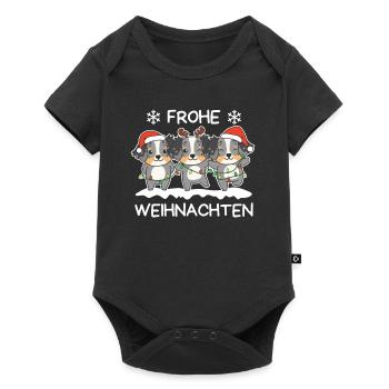 Merry Christmas Australian Shepherd Christmas Eve - Baby Premium short-sleeve bodysuit - black - Front