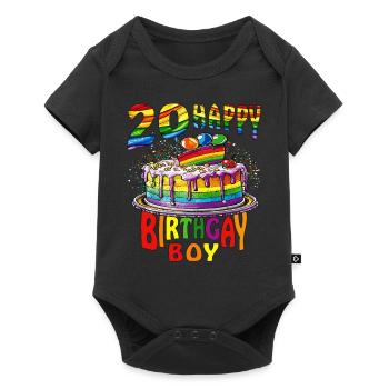 TORTE 20 NAISSANCE HEUREUSEGARÇON GAY - Body à manches courtes Premium Bébé - noir - Devant