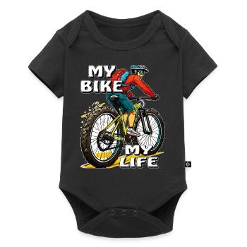 FAHRRAD VÉTÉTISTE MON VÉLO MA VIE - Body à manches courtes Premium Bébé - noir - Devant