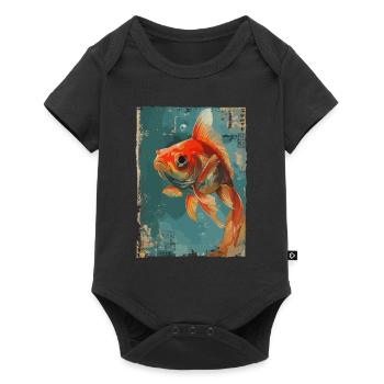 Poisson rouge japonais - Body à manches courtes Premium Bébé - noir - Devant