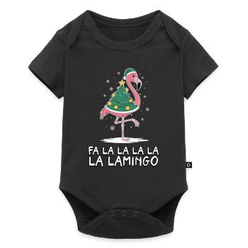 Fa La La Lamingo Drôle de Noël Flamingo - Body à manches courtes Premium Bébé - noir - Devant