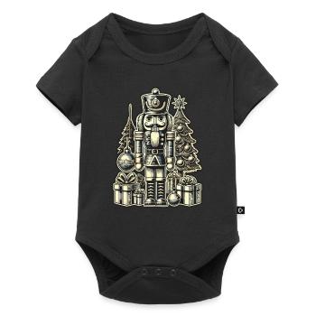 Weihnachtlicher Nussknacker Mit Tannenbaum - Baby Premium Kurzarmbody - Schwarz - Vorne