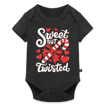 Candy Cane Sweet But Twisted Funny Christmas Xmas - Baby Premium Kurzarmbody - Schwarz - Vorne