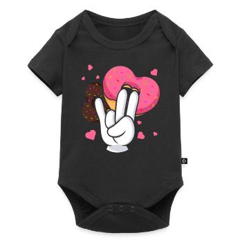 idiot embarrassant sarcasme nerd geek beignet - Body à manches courtes Premium Bébé - noir - Devant