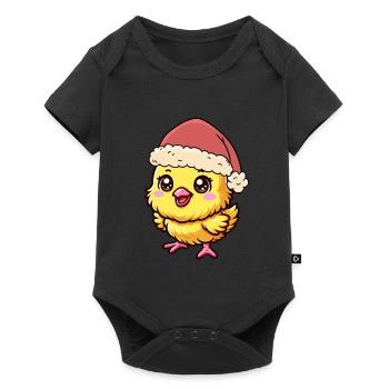 Père Noël Poulet poussin Poulets Volaille - Body à manches courtes Premium Bébé - noir - Devant