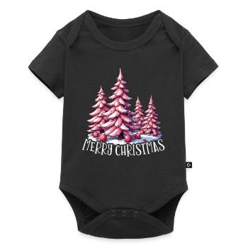 Joyeux Noël en rose Fête de Noël - Body à manches courtes Premium Bébé - noir - Devant