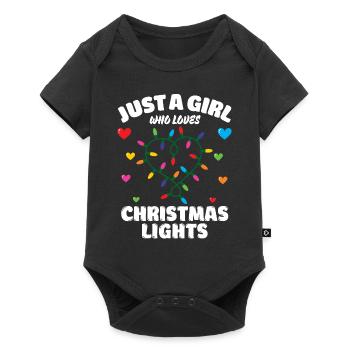 Just A Girl Who Loves Christmas Lights, Funny Xmas - Baby Premium Kurzarmbody - Schwarz - Vorne