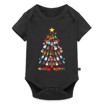 Guitar Christmas Tree Funny Guitarist Merry Xmas - Baby Premium Kurzarmbody - Schwarz - Vorne