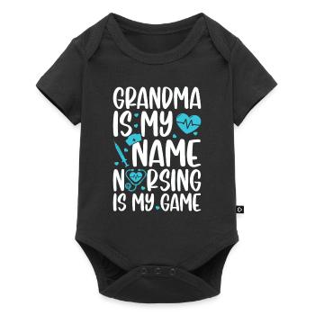 Infirmière Mamie est mon nom Soins infirmiers est mon jeu - Nurs - Body à manches courtes Premium Bébé - noir - Devant