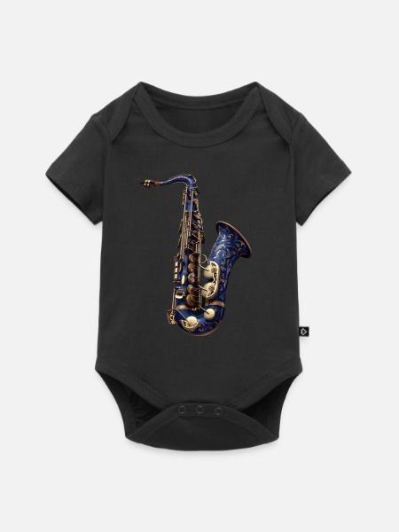 Saxophon - Baby Premium Kurzarmbody - Schwarz