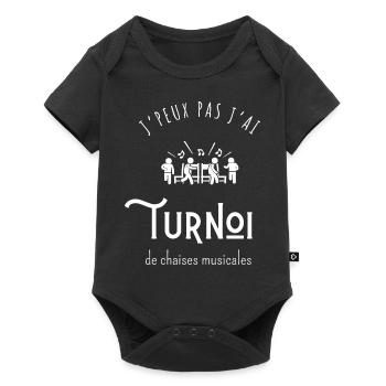 J’peux pas j’ai tournoi de chaises musicales - Body à manches courtes Premium Bébé - noir - Devant