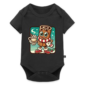 Heiße Schokolade Mit Zimt Cartoon Weihnachtlich - Baby Premium Kurzarmbody - Schwarz - Vorne