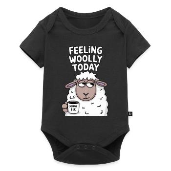 Feeling Woolly today - Baby Premium Kurzarmbody - Schwarz - Vorne