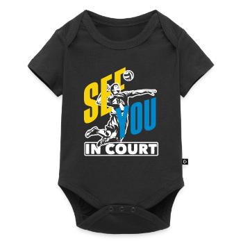 Volleyball you see each other on the court - Baby Premium short-sleeve bodysuit - black - Front
