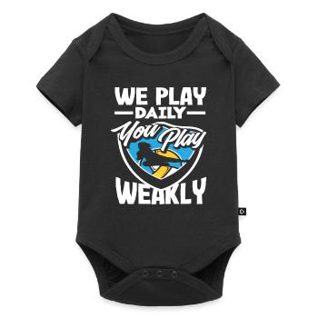 Volleyball We play daily you weekly - Baby Premium short-sleeve bodysuit - black - Front