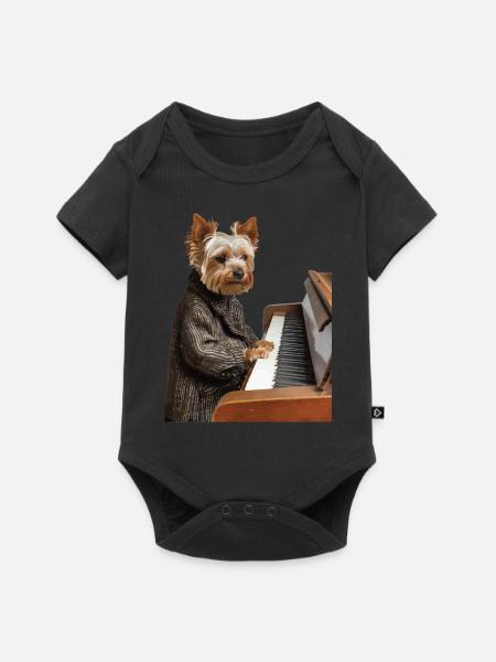 Yorkshire Terrier - Baby Premium Kurzarmbody - Schwarz