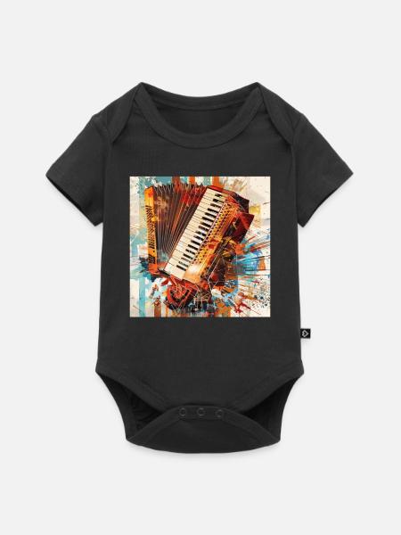 Akkordeon - Baby Premium Kurzarmbody - Schwarz