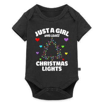 Just A Girl Who Loves Christmas Lights, Funny Xmas - Baby Premium Kurzarmbody - Schwarz - Vorne