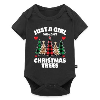 Just A Girl Who Loves Christmas Trees, Funny Xmas - Baby Premium short-sleeve bodysuit - black - Front